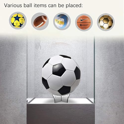 Ballhalter,Fußball Display Ständer Acryl Basketball Ständer Rugby-Ball Ballständer Klarer Fußball Ballaufbewahrung Regal mini halterung Volleyball Halter Sport Ball Vitrine für Heimschule(Schwarz)