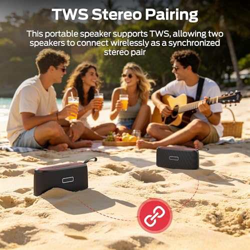 Image of Oraolo Portable Bluetooth Speakers, True Wireless Speaker, 30W Loud Stereo Sound, IPX6 Waterproof Speaker,17 Hours Playback,Outdoor Speaker for Party Home
