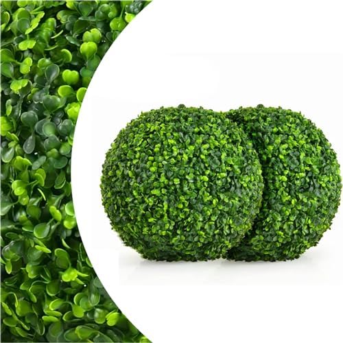 SPOTRAVEL 40CM/48CM Artificial Topiary Balls Set of 2, Hanging Fake