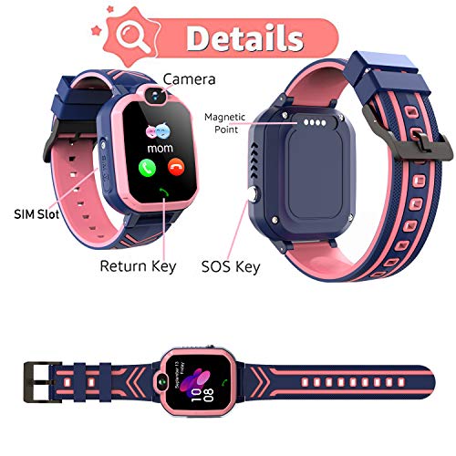 Kids Smartwatch Phone IP67 Waterproof, Boys Girls Watch with LBS/AGPS Locator 2Way Call SOS Voice Chat Camera Alarm Clock Sport Watch Gift for 3-12 Years Old Childrens (02-2G LBS Waterproof Blue) - Thumbnail 7