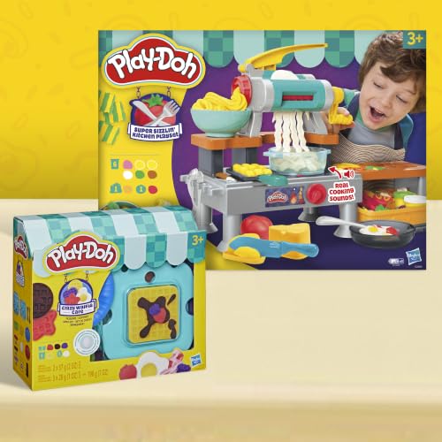 Play-Doh Crazy Waffle Cafe Playset, 8 Play Kitchen Accessories, Kids Arts & Crafts 3+ - image 8