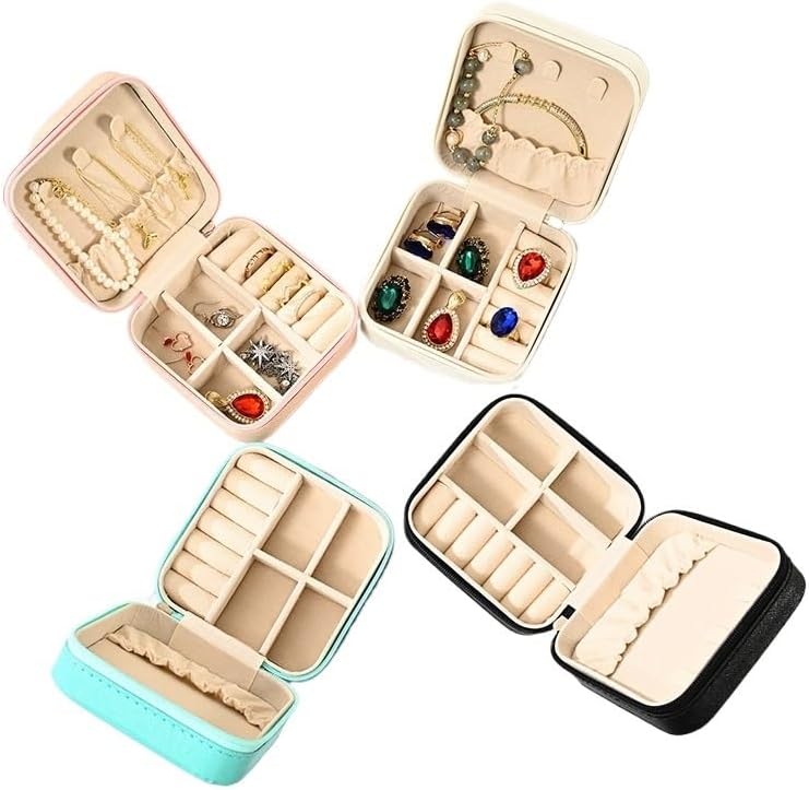 Miniatura 6 de joyero Caja De Almacenamiento De Cuero Para Pendientes, Organizador De Joyas, Estuche De Joyería De Viaje, Tamaño Pequeño, Venta Al Por Mayor joyas