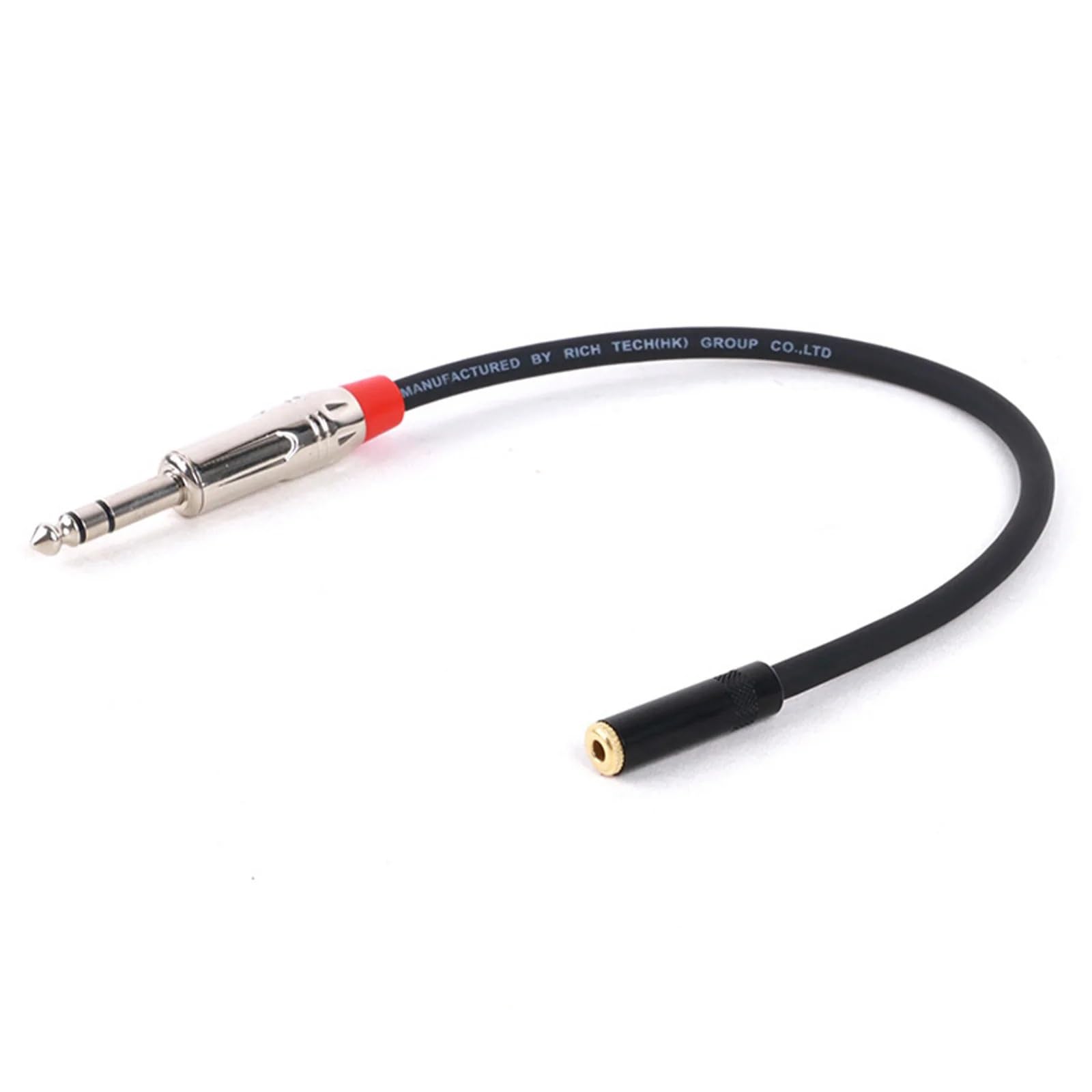 Câble de raccordement droit jack mâle 6,35 mm 1/4" vers jack femelle 3,5 mm 1/8" for microphones de guitare, etc.(Black-RD,8m)