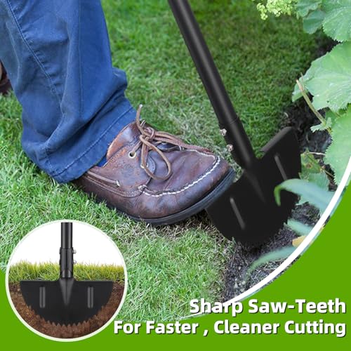 image for Lilyvane Edger Lawn Tool, Heavy Duty 49 Inch Border Edger with Half Mo