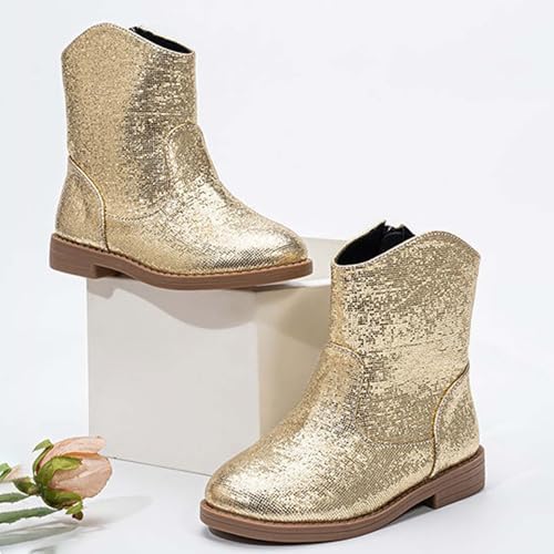Bottines élégantes pour fille bout rond chaussure enfant talon bas confortable - 4