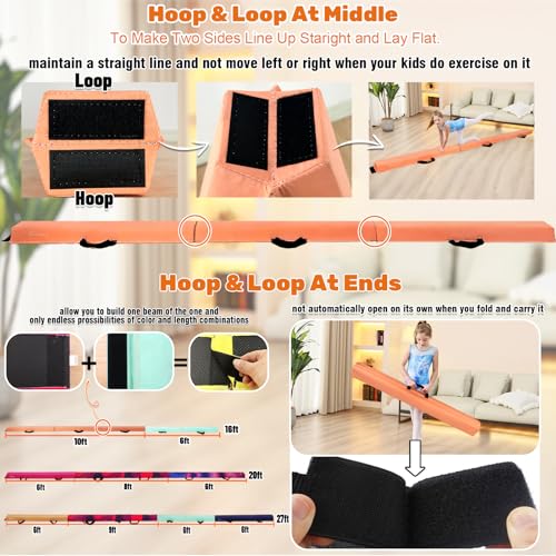 Image of Marfula 6 FT / 8 FT / 9 FT Folding Gymnastics Beam Foam Balance Floor Beam