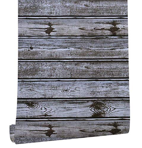9.8Ft X17.71 Wood Wallpaper Self-Adhesive Removable Wood Peel and Stick Decorative Wall Covering Vintage Wood Panel Interior Film Leave No Trace Surfaces Easy to Clean