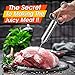 Dicfeos Meat Injector, Stainless Steel Marinade injector Syringe for BBQ Grill and Turkey, 2 Ounce Syringe with 3 Needles, Easy to Use and Clean