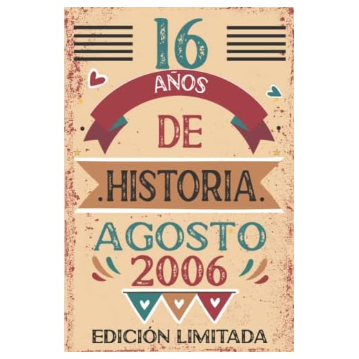 16 Años De Historia Agosto 2006: 16 años. Libro de visitas, cuaderno, 110 páginas de felicitaciones, idea de regalo, regalo Para la esposa, novia, mujer, La madre