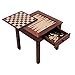 Hey! Play! Wood 3 in 1 Chess Backgammon Table by Trademark Games, Brown
