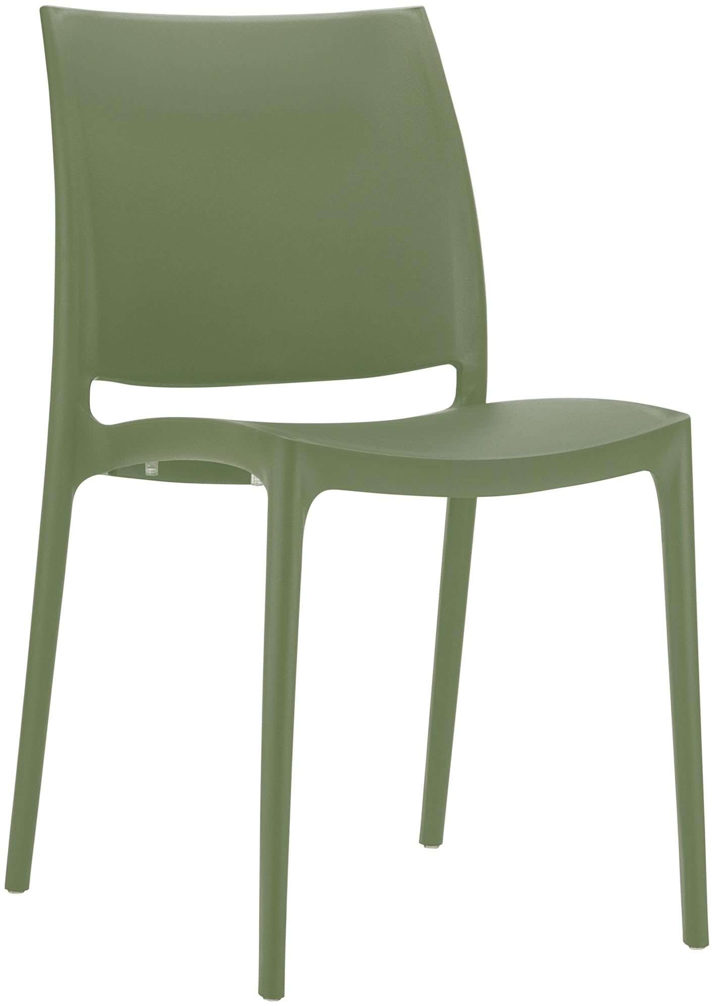 CLP Silla Apilable Maya De Exterior o Interior | Silla De Jardín Resistente A La Intemperie | Silla De Terraza Hecha De Polipropileno, Color:Oliva