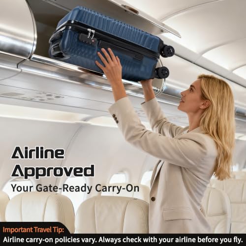 Image of Rosamo Luggage Sets 3 Piece, ABS Suitcase Set (20 /24 /28), Hardside luggage with Spinner Wheels, Travel Luggage,14x8x9 Airline Approved Carry on, Lightweight Luggage withTSA Lock
