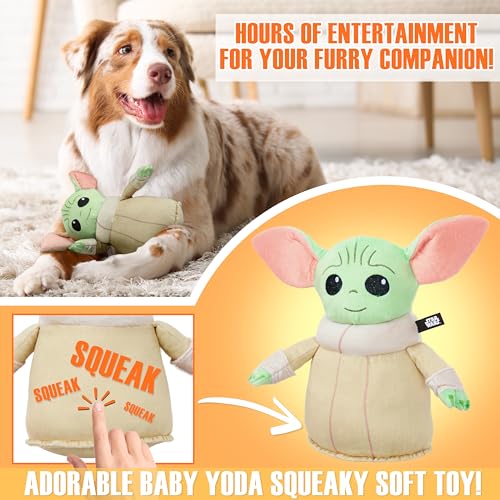 Disney Stitch Hundespielzeug und Futternapf Set - Geschenke für Hunde (Grün Baby Yoda)