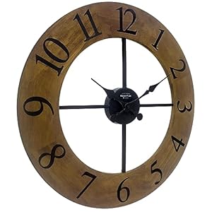 Presentime & Co. Vintage Farmhouse Series, Antique Royal Barnwood Clock, Approx. 19.5 inch, Vintage Arabic Numerals with Weathered Barnwood, Wall Art and Timpiece for Farmhouse Decoration Presentime Co Vintage Farmhouse Series Antique Royal Barnwood Clock Approx 195 inch Vintage Arabic Numerals with Weathered Barnwood Wall Art and Timpiece for Farmhouse Decoration
