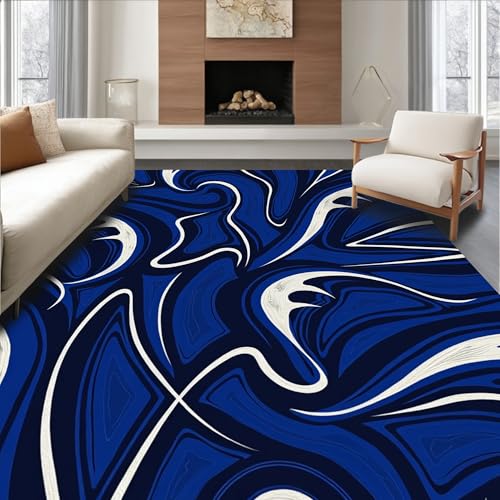 ODIKA Flatwoven High Traffic Area Rug 8x10, Interlocking Waves Motif