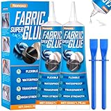 Nanoxa 100ml Fabric Glue, Extra Strong Quick Bond Fabric Adhesive, Machine Washable and Permanent Bond for Clothing Hemming, Leather, DIY Crafts, Doll Repair, Upholstery, Textile, Felt and Badges