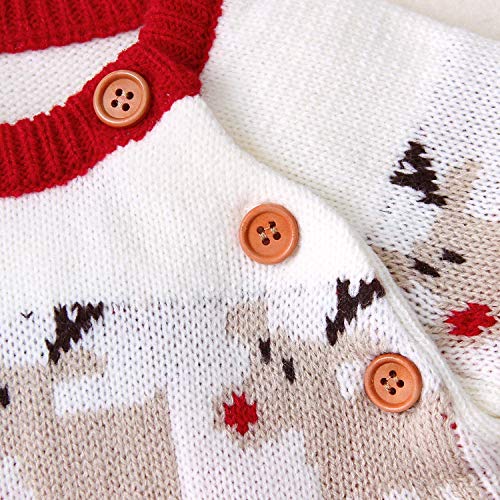 Baby Kerst Trui Romper Gebreide Rendier Jumpsuit Outfits - Afbeelding 5