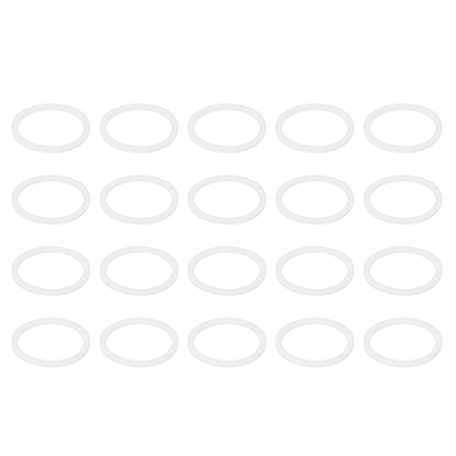 PATIKIL M20 PTFE Flat Washer, 60 Pcs 20mm ID 24mm OD 1.25mm Thick O-Ring Sealing Gasket Spacer for Fasten Screws Flanges Faucet Pipe Valves, White — image 1
