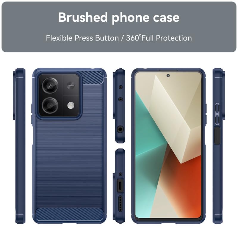 Image of Hybrid Carbon Fiber Back Case for Poco X6 Neo (Blue)