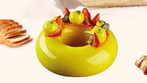 Miniatura 6 de 1 molde redondo de silicona para donas, molde de mousse de chocolate, bandeja decorativa para hornear, herramientas para hornear, placa de