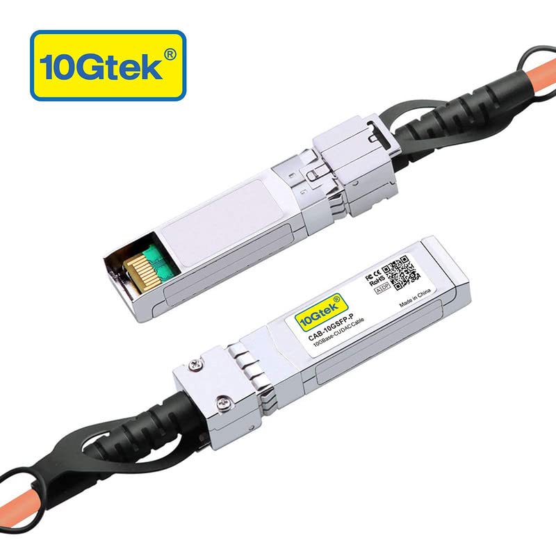 Image of 10Gtek [Orange Colored 10G SFP+ DAC Cable - Twinax SFP Cable for Cisco SFP-H10GB-CU7M, Ubiquiti UniFi, D-Link, Supermicro, Netgear, Mikrotik, Fortinet, 7-Meter(23ft)