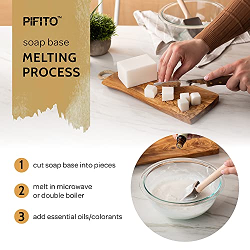 Pifito Shea Butter Melt And Pour Soap Base (2 Lb) │ Premium 100% Natural Glycerin Soap Base │ Luxurious Soap Making Supplies #TOP4