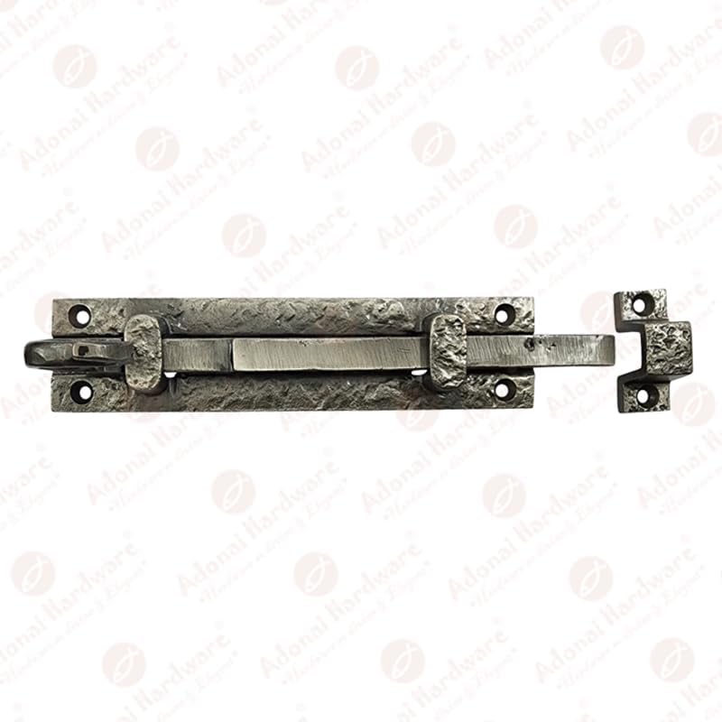 Miniatura 2 de Adonai Hardware "Gazez" - Perno de puerta de hierro fundido antiguo (7 pulgadas x 1 paquete, níquel cepillado antiguo)