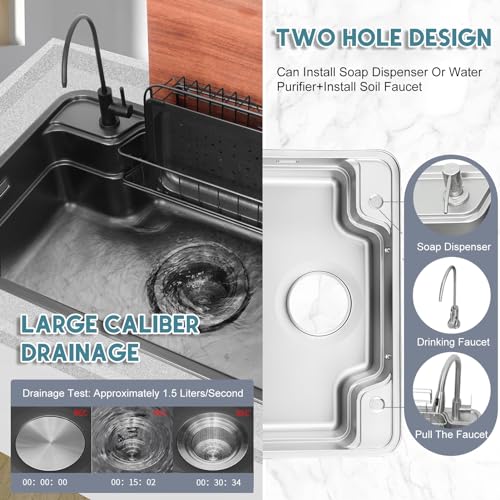 Évier de cuisine simple noir avec robinet pour simplifier la plonge - 5