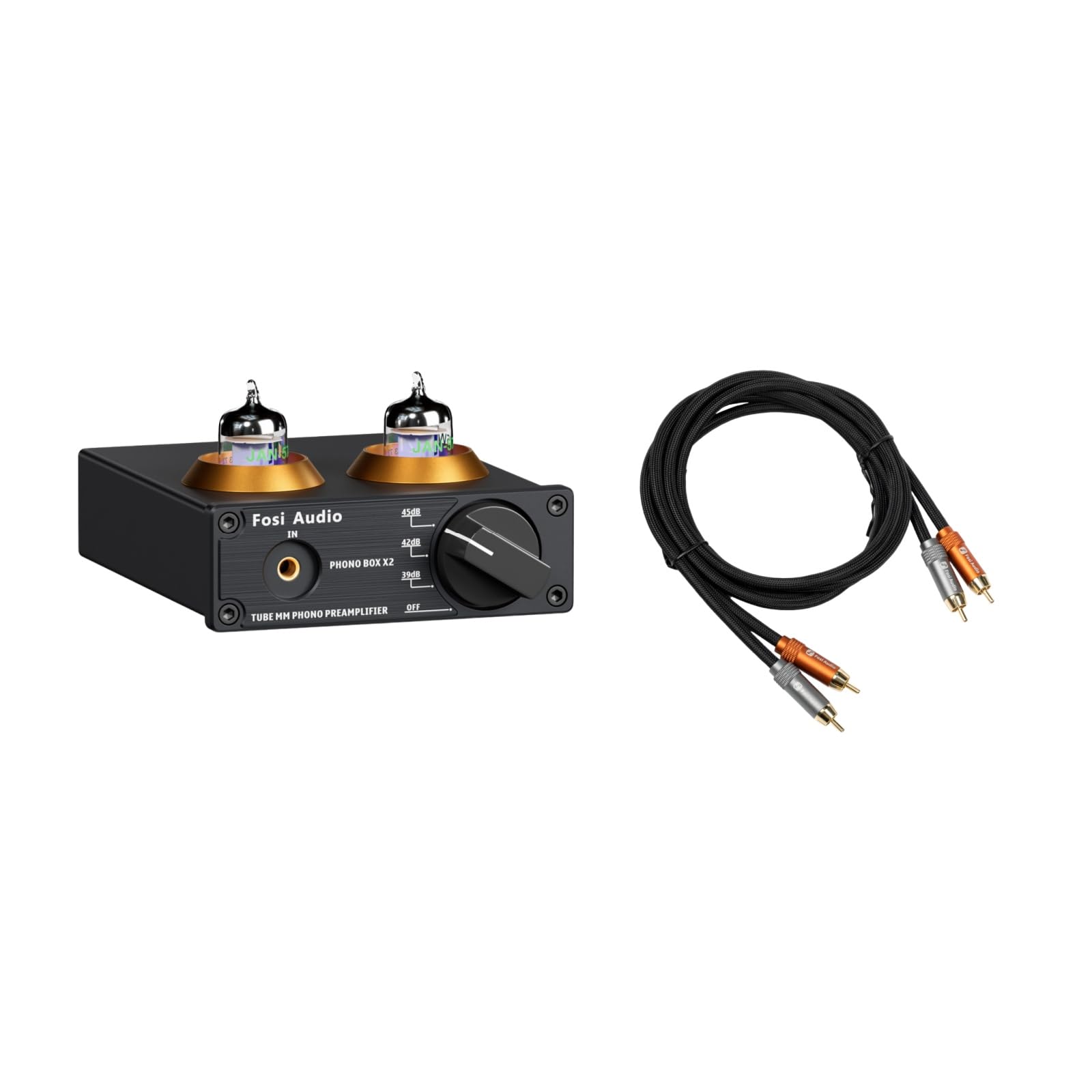 Fosi Audio BOX X2 Preamplificatore Phono e 2RCA a 2RCA Cavo 3.9Ft