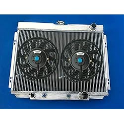 FSMOTO Compatible con radiador de aluminio F-ord Mustang/Fairlane 500/Ranchero/Mer-cury Cougar/XR7 V8 1967-1970 + ventiladores