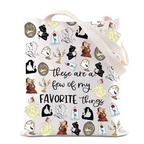 TSOTMO Beauty Inspired Shoulder Bag Belle Princess Lover Gift Fairy Tales Gift A Tale as Old as Time Beast Tote Bag (Beauty Tote)