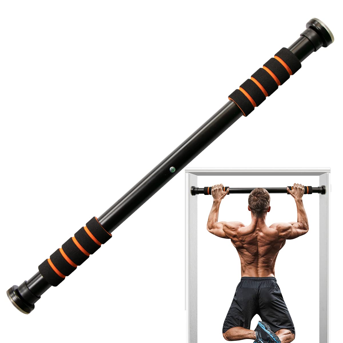Barra Fixa De Porta Para Exercícios Ajustável 63 A 96 CM(Preto) | Resistente