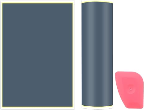 PATIKIL 15.3x10.4 Inch Laser Engraving Paper, 2 Pcs Laser Engraving Marking Color Paper with Scraper for Fiber Laser Marking and Engraving on Metal Ceramics Glass, Silver