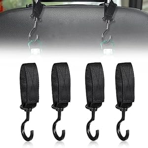 4 Pcs Auto Hooks Car Seat Headrest Hook Holder, 360 Degrees Multi-Purpose Hanger Car Seat Accessories Back Seat Headrest Hanger Car Storage Organiser Bag Hooks Car Back Seat Headrest Organizer