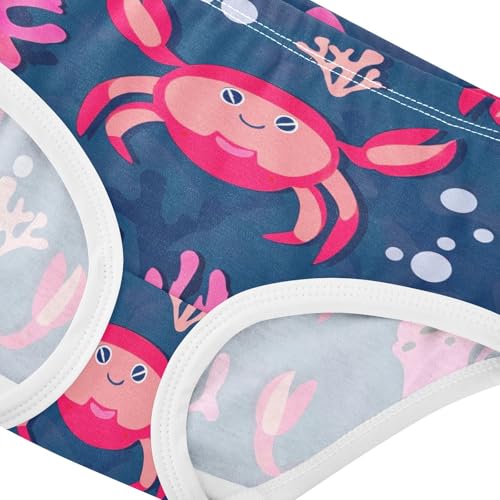 Cute Cartoon Red Crab Navy Little Girl Panties Girls Underwear Toddler Cotton Animals Briefs Undies Kids 2t4