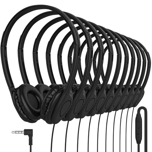 Casques supra-auriculaires Maeline lot de 10 en similicuir avec micro