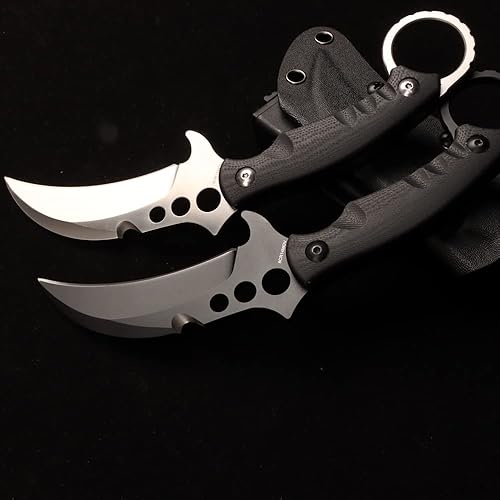 Miniatura 6 de Cuchillo de hoja fija Acero de alta calidad G10 Mango 4.5 pulgadas, cuchillo de garra al aire libre, herramientas EDC para camping, fundas Kydex