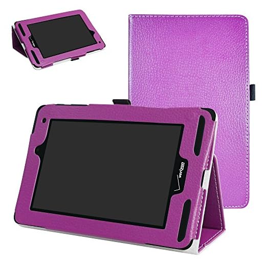 Mama Mouth for Verizon Ellipsis 7 4g LTE Case,Slim Folio 2-Folding Stand Case Cover for 7" Verizon Ellipsis 7 4g LTE Tablet,Purple