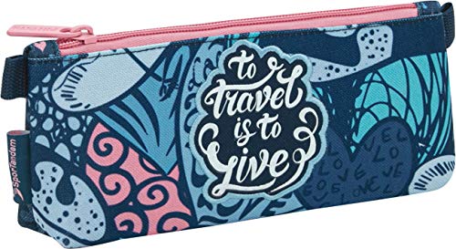 OFITURIA Estuche Organizador Escolar Privata Live | Estuche de Cremallera Metalica Gruesa, Estuche Gran Capacidad Rectangular con Bolsillo de Único Compartimento - Medidas 21 x 9 x 5 cm