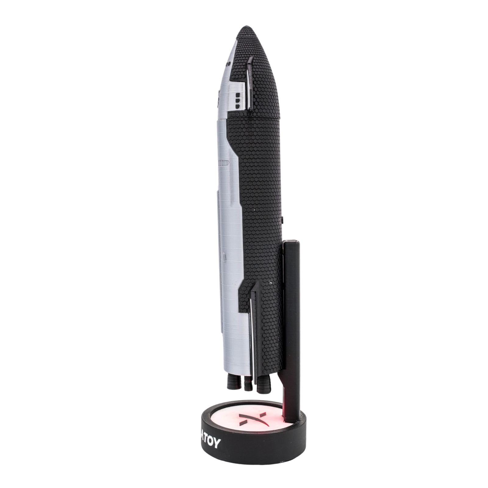 NIKOLATOY SpaceX Starship, modello in scala 1:200, razzo spaziale con luci a LED e funzione di nebulizzazione, giocattolo da collezione aerospaziale, ornamento da scrivania, regalo ideale per gli