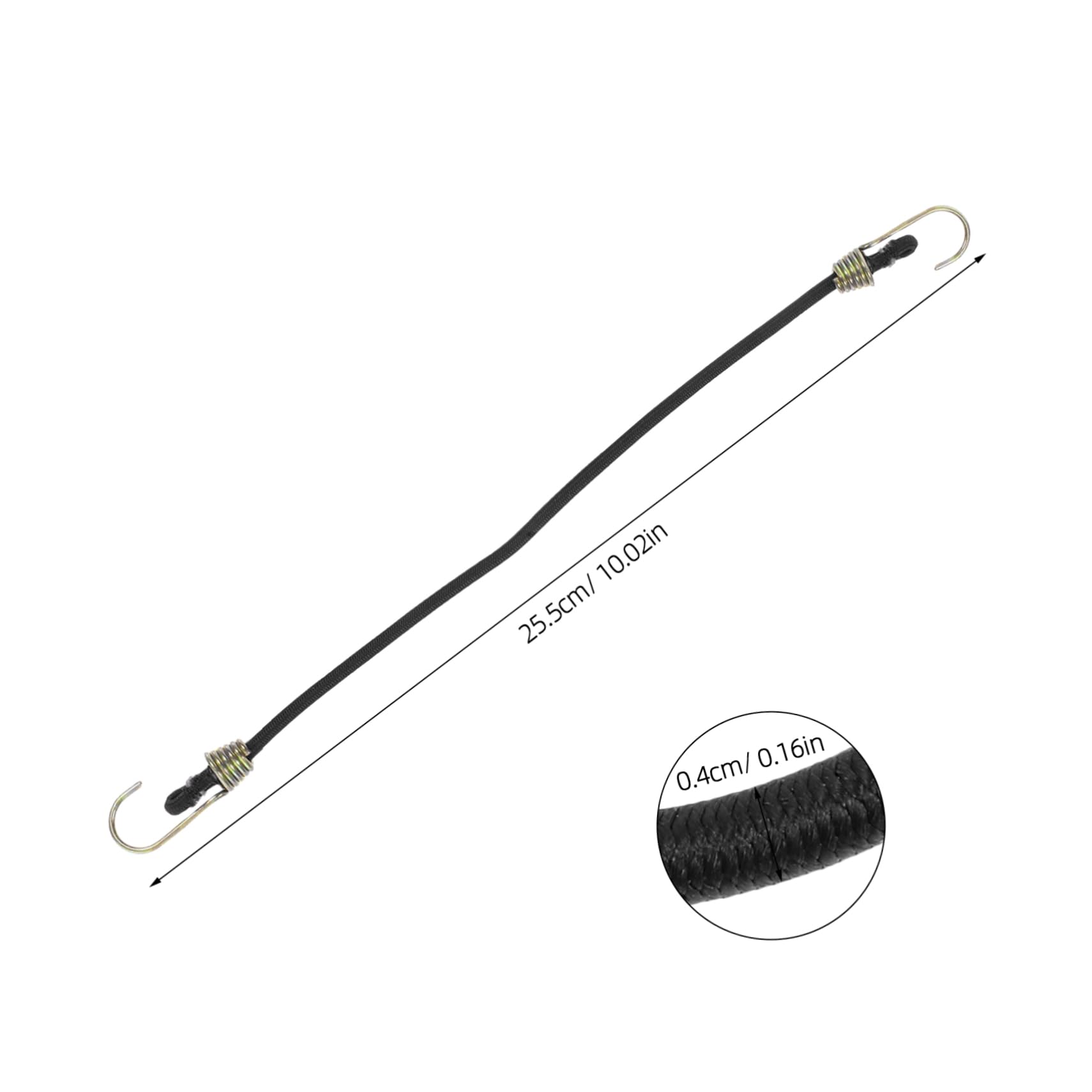 Housoutil Heavy Duty Outdoor Straps 6pcs Small Rubber Bungee Cords with Hooks Package Fastening for Camping