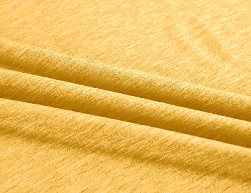 Apbondy Girls T-Shirts Short Sleeve Summer Basic Tees Top Strip Round Neck Tunic Blouse Yellow #TOP4