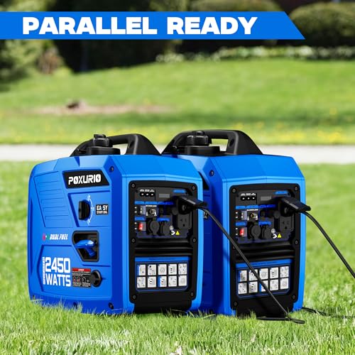 2450-Watt Dual Fuel Inverter Generator for Home Use, 1.6Gallon Large Fuel Tank Up to 8.3 Hours Use, 120V Gas Powered Generator Super Quiet - EPA Compliant