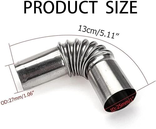 Miniatura 9 de Calentador de aire de estacionamiento de 0.984 in, tubo de escape, conector de codo, tapa de acero inoxidable, resistente al viento, calentador