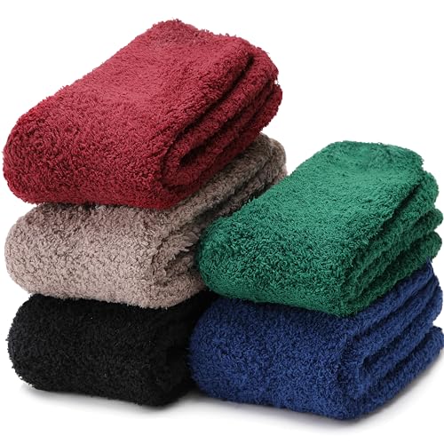 Image of EBMORE Fuzzy Socks Warm Winter Slipper Fluffy Sleep Cozy Comfy Cabin Socks for Mens Womens