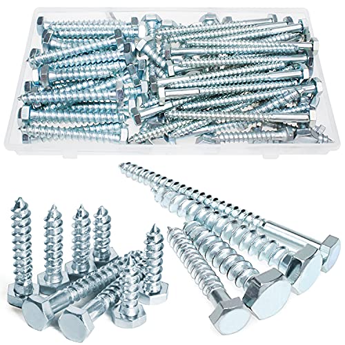 Sechskant Holzschrauben Schlüsselschrauben M6*40 M6*80 M8*40 M8*60 Verzinkt Gestellschraube Schlüsselbolzen (70 Stück)