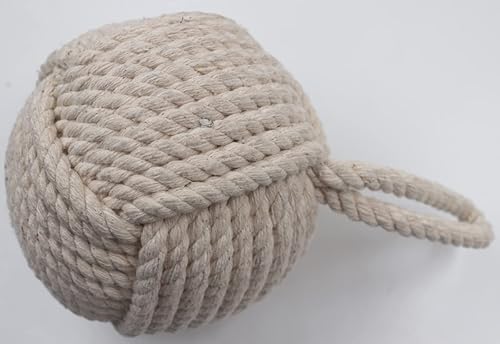 Miniatura 3 de The Metal Magician - Cuerda de tope de puerta náutico de algodón decorativo para debajo del montaje hecho a mano con asa para piso (algodón de 5