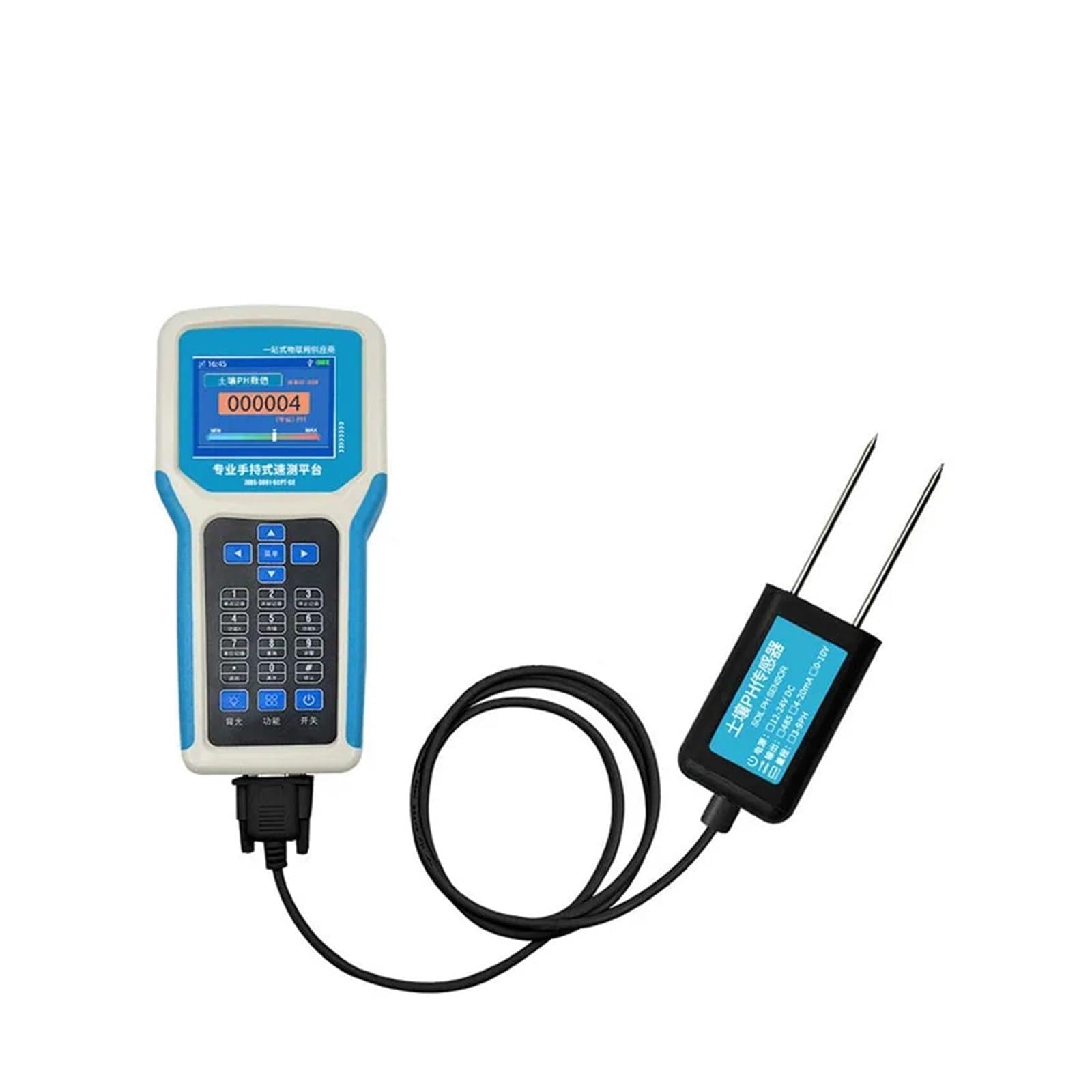Sensore intellinte portatile for tachimetro del terreno, temperatura e umidità, rilevatore EC PH NPK con display in inglese Giardinaggio, Agricoltura(T and H and PH)