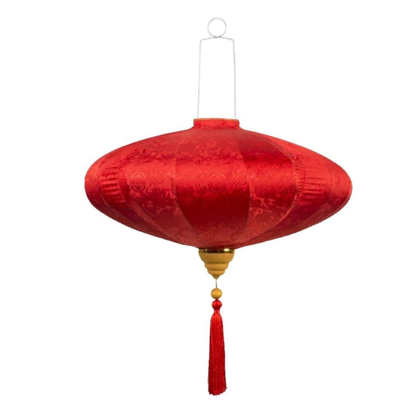 Asian lantern, 16 Inch Chinese Red Lantern Spring Festival Oval Silk Hanging for Party Wedding Supplies