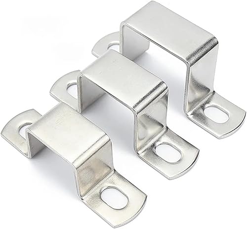 304 stainless steel square clampsquare pipe buckle, saddle right angle bracket clamp, U-shaped pipe(100x50 1pcs)